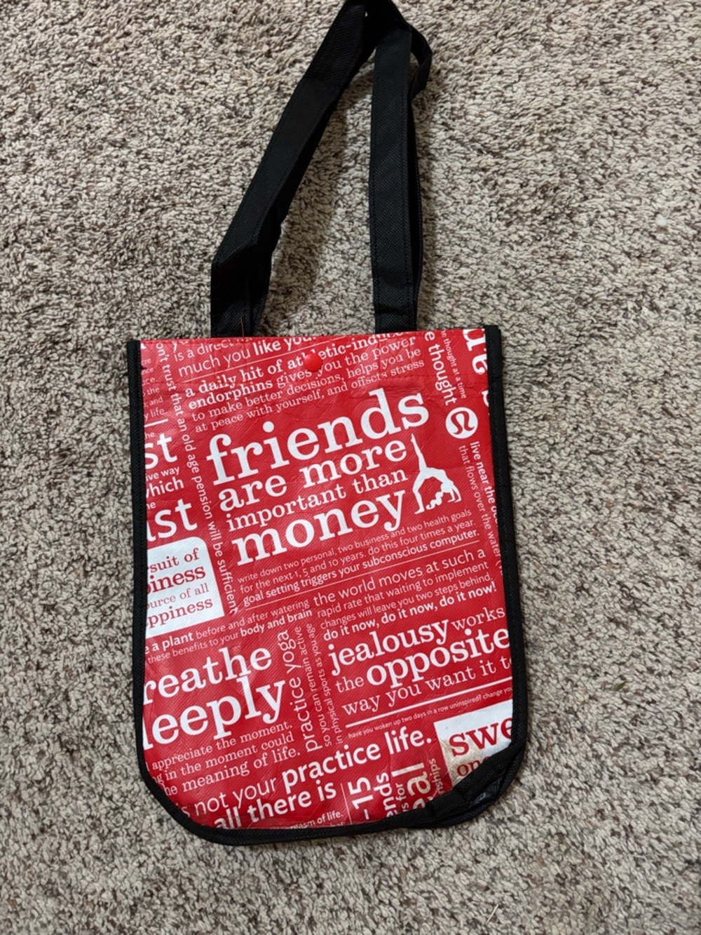 lululemon athletica Red and White Kids Tote Bag